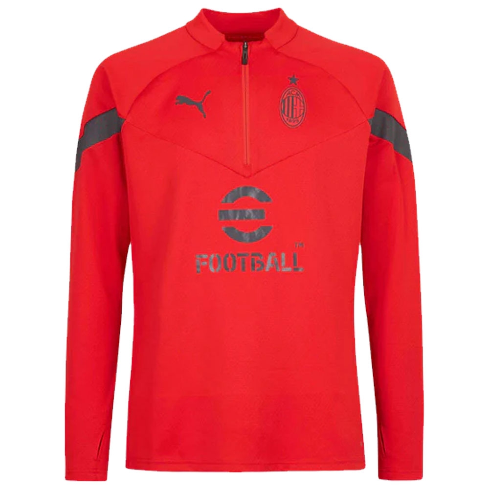 2022-2023 AC Milan Half Zip Training Top (Red)