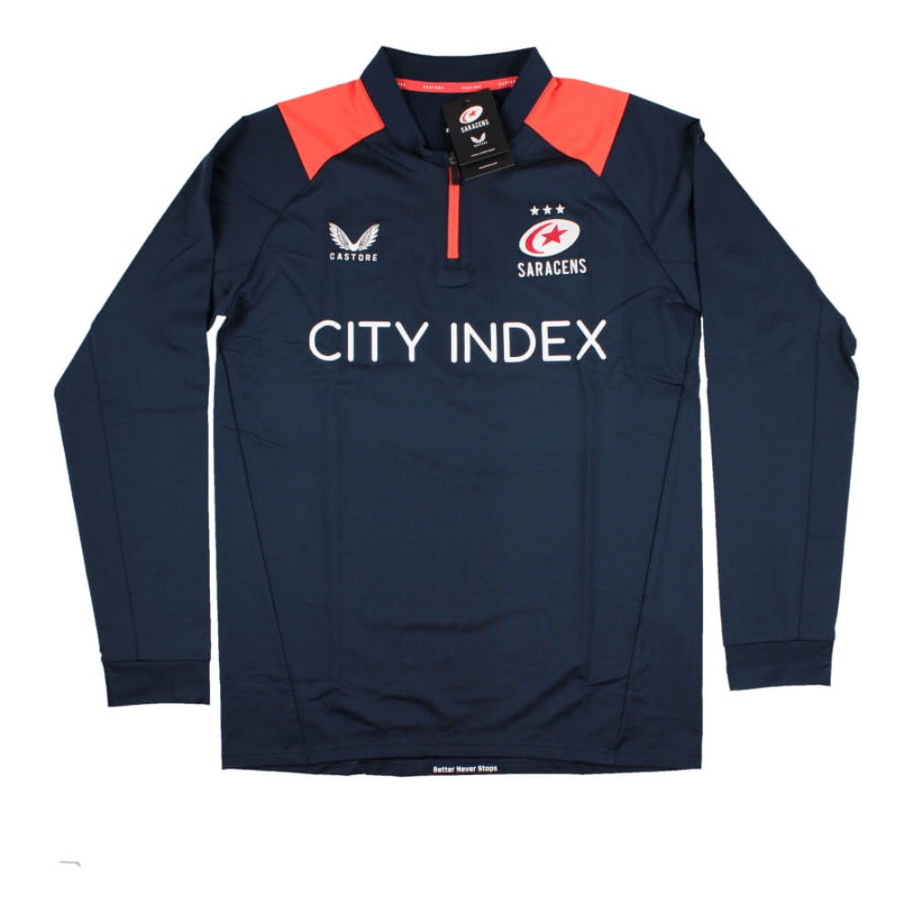 2022-2023 Saracens Half Zip Midlayer (Navy)