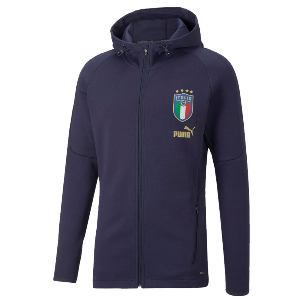 2022-2023 Italy Player Casuals Hooded Jacket (Peacot)