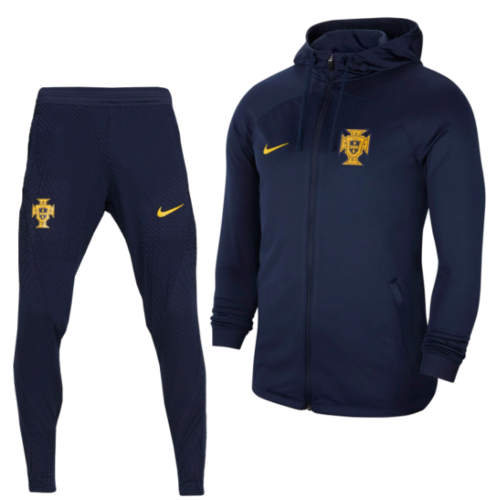 2022-2023 Portugal Dri-Fit Hooded Tracksuit (Navy)