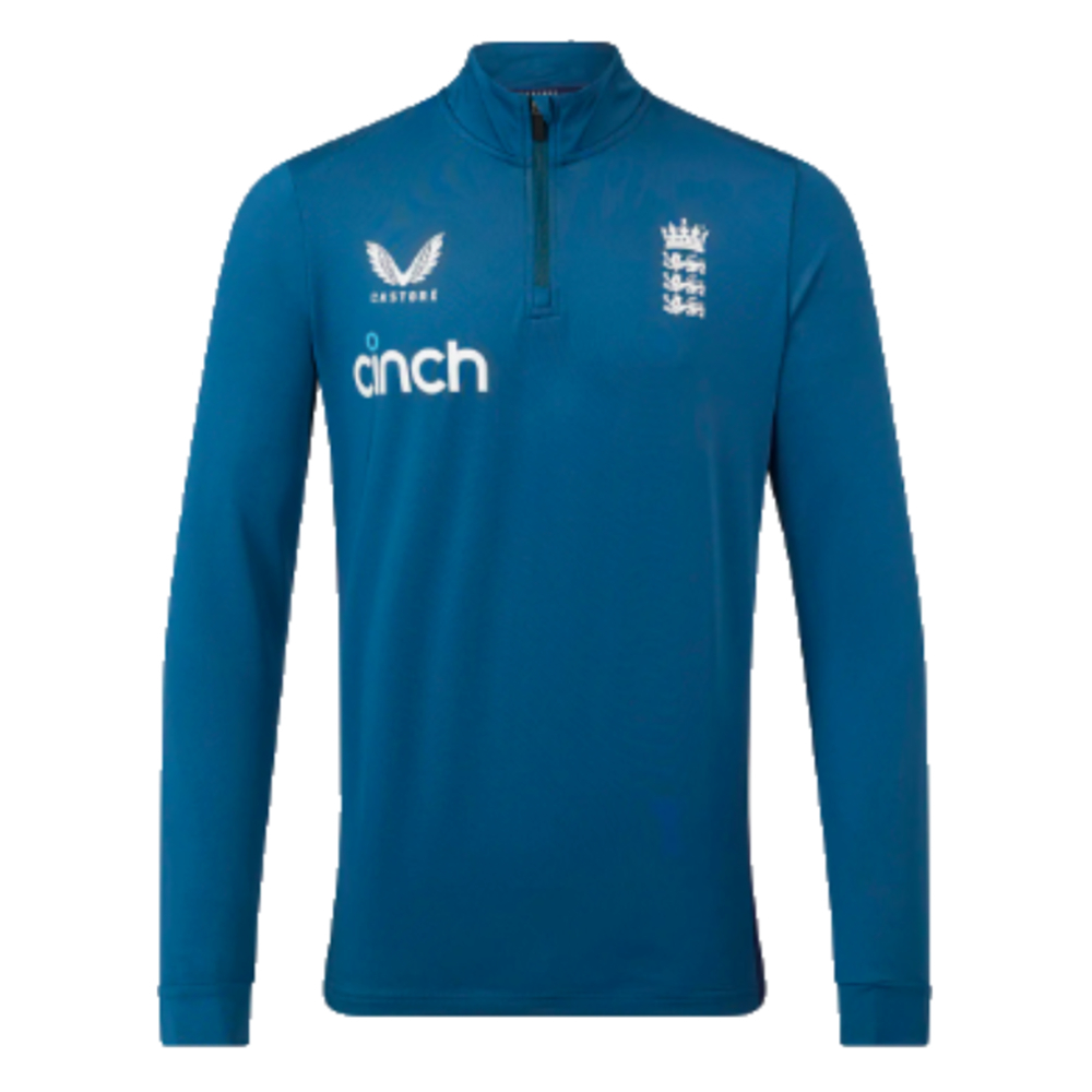 2023 England Cricket Training Half Zip Midlayer (Deep Dive)