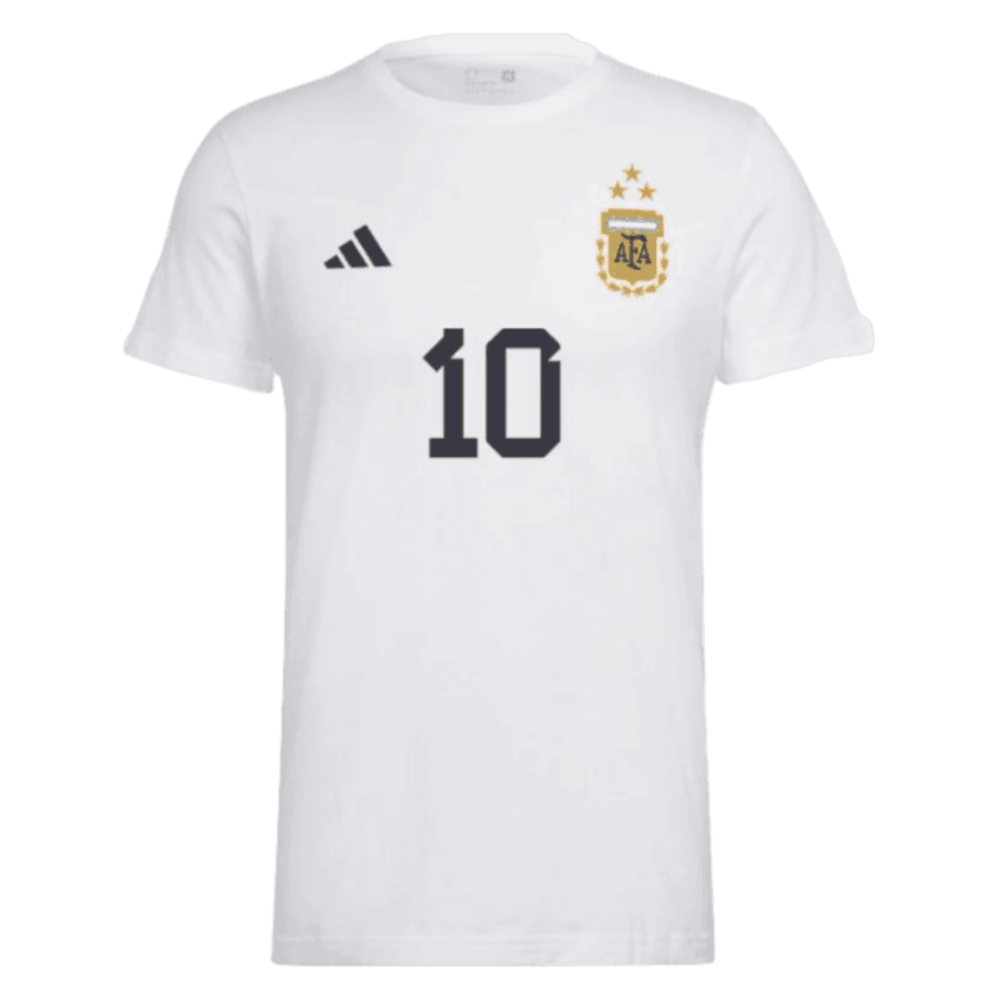 Messi Number 10 Graphic T-Shirt (White) - Kids