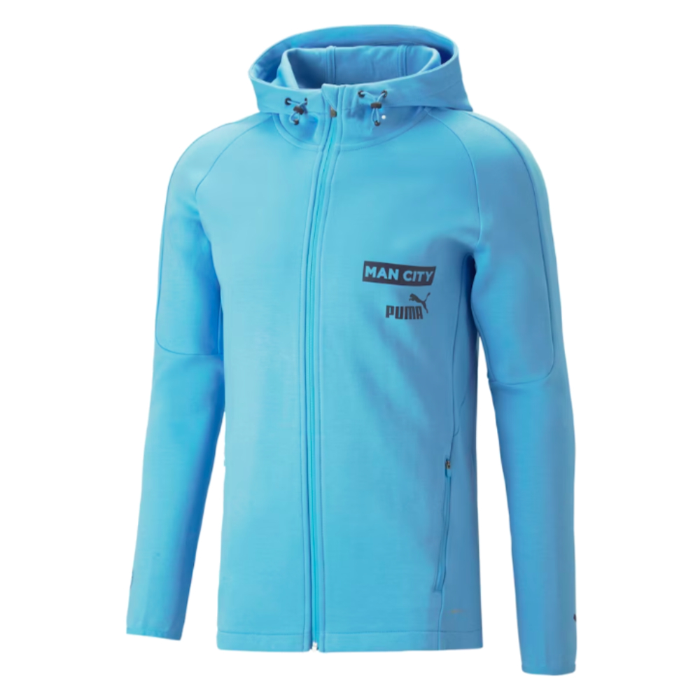 2023-2024 Man City Casuals Hooded Jacket (Blue Wash)