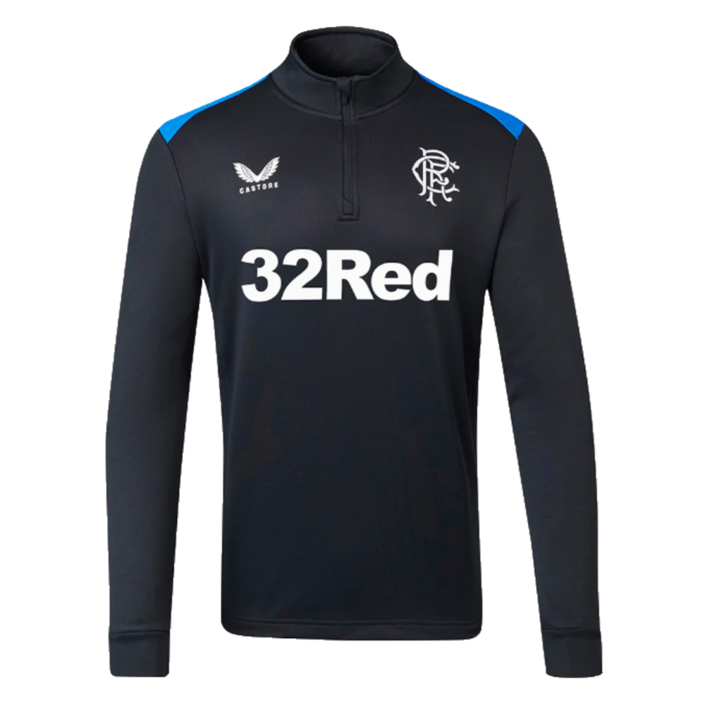 2023-2024 Rangers Players Matchday Half Zip Midlayer (Black)