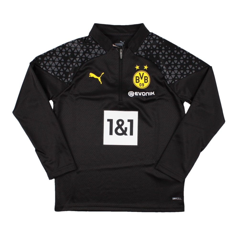 2023-2024 Borussia Dortmund Training Half Zip Top (Black) - Kids