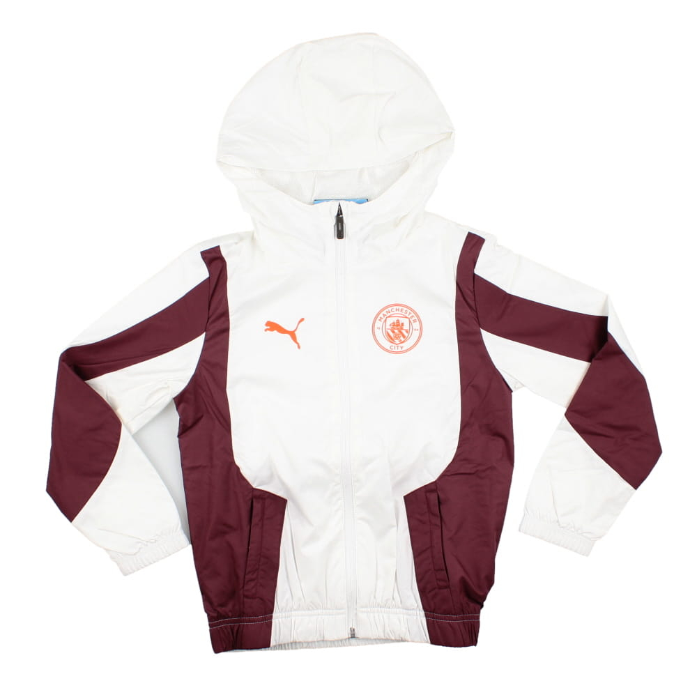 2023-2024 Man City Pre-Match Woven Anthem Jacket (White) - Kids