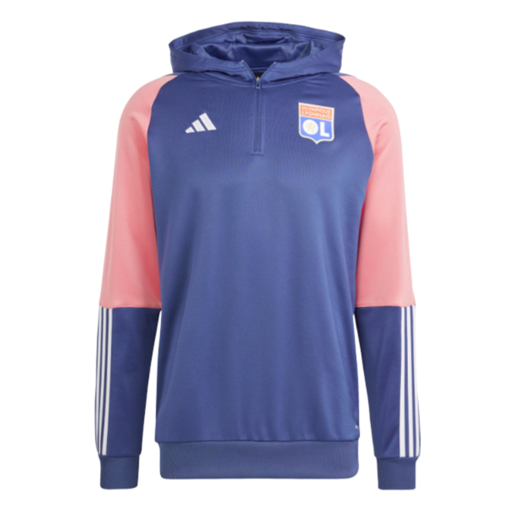 2023-2024 Olympique Lyon Hooded Track Top (Tech Indigo)