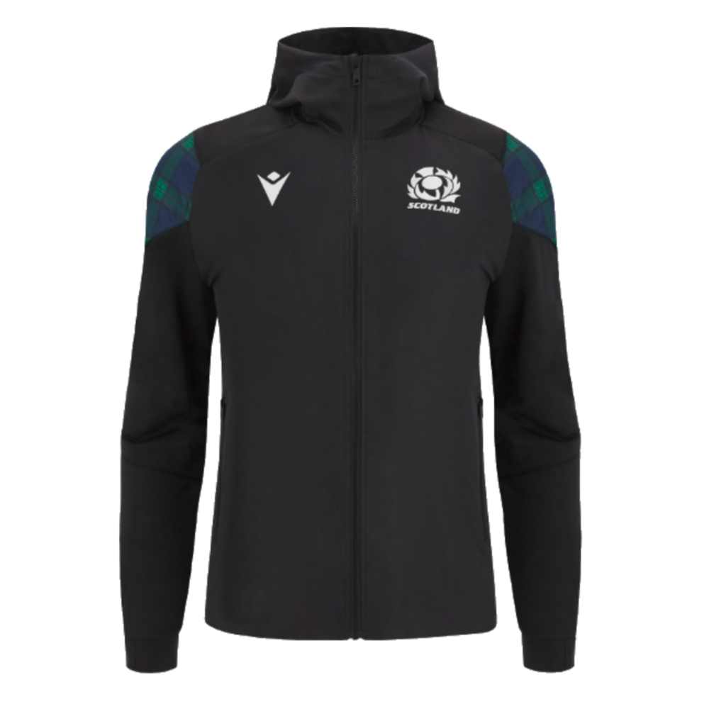 2023-2024 Scotland Rugby Travel Full Zip Hoodie (Black) - Kids