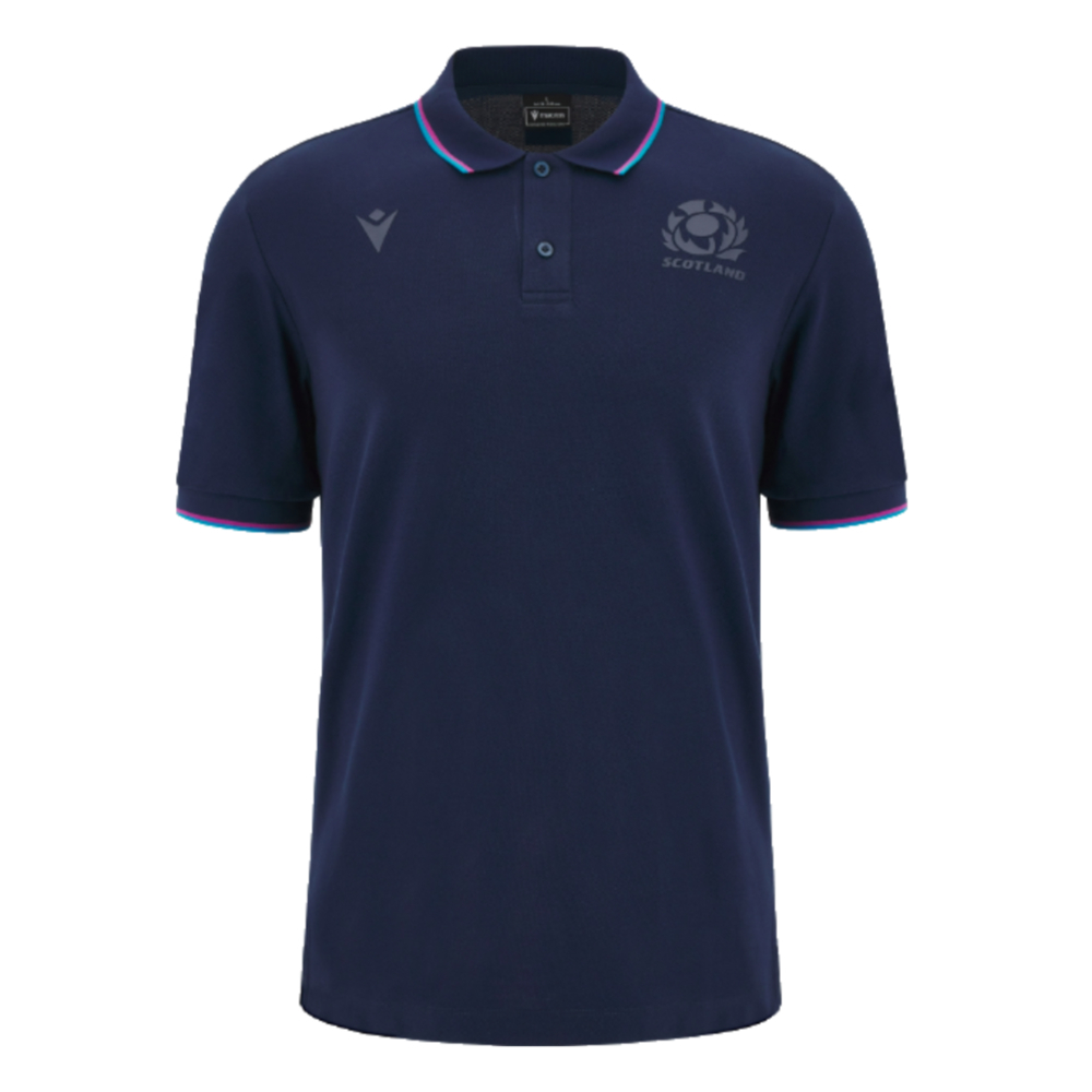 2023-2024 Scotland Rugby Leisure Polo Shirt (Navy)