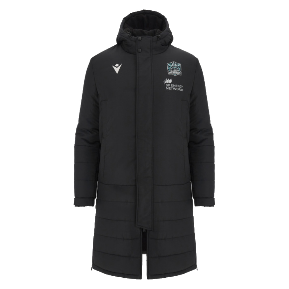 2023-2024 Glasgow Warriors Rugby Below Knee Long Jacket (Black)