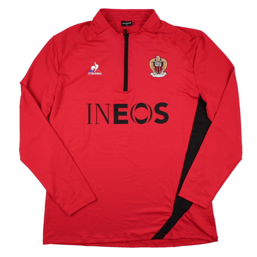 2023-2024 OGC Nice 1/4 Zip Training Top (Red)