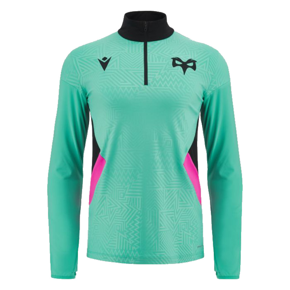 2023-2024 Ospreys Rugby Training 1/4 Zip LS Top (Mint)