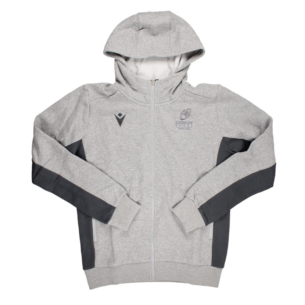 2023-2024 Cardiff Blues Rugby Travel Full Zip Hoody (Grey)