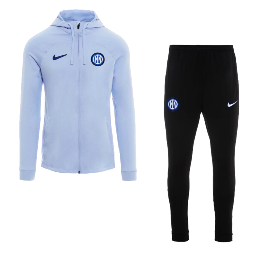 2023-2024 Inter Milan Strike Hooded Knit Tracksuit (Light Marine)