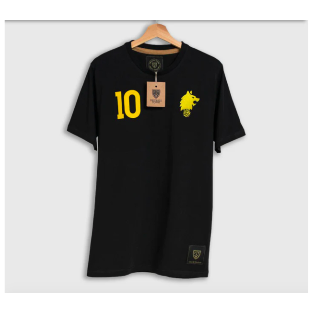 The Wolf 10 Retro Football T-Shirt (Black)