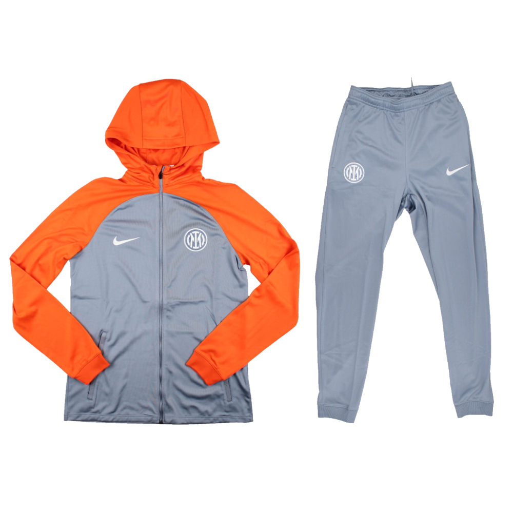 2023-2024 Inter Milan Hooded Strike Tracksuit (Ash)