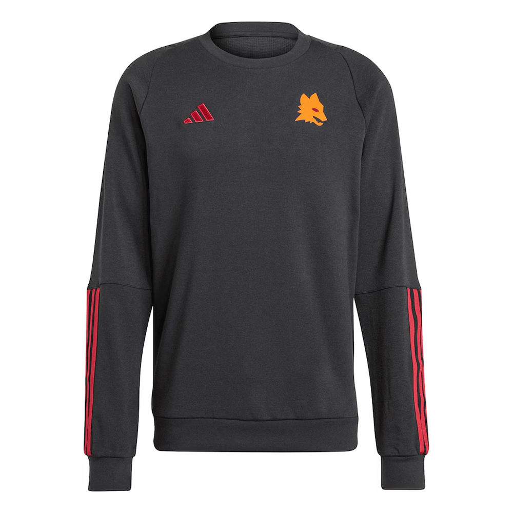 2023-2024 AS Roma Crew Sweater (Black)