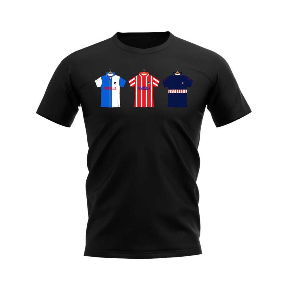 Atletico Madrid 1997-1998 Retro Shirt T-shirt (Black)