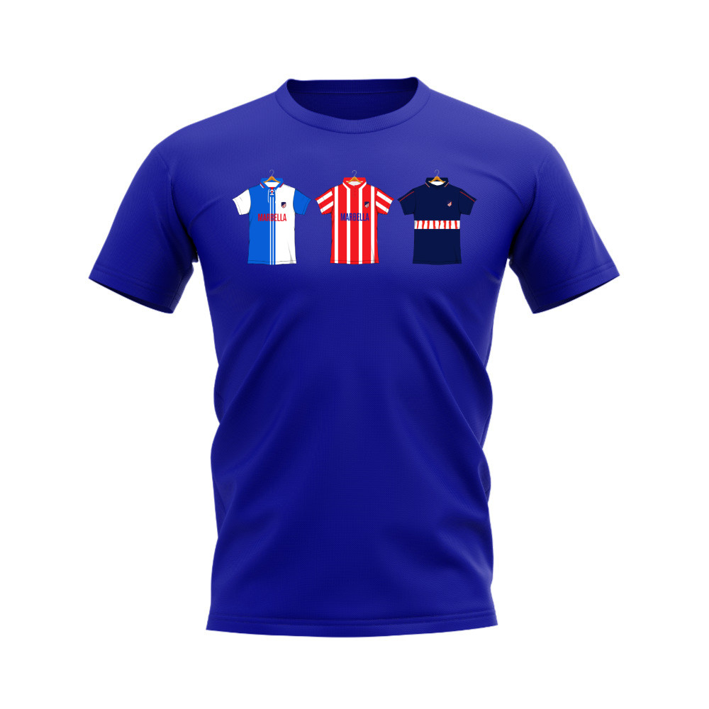 Atletico Madrid 1997-1998 Retro Shirt T-shirt (Blue)