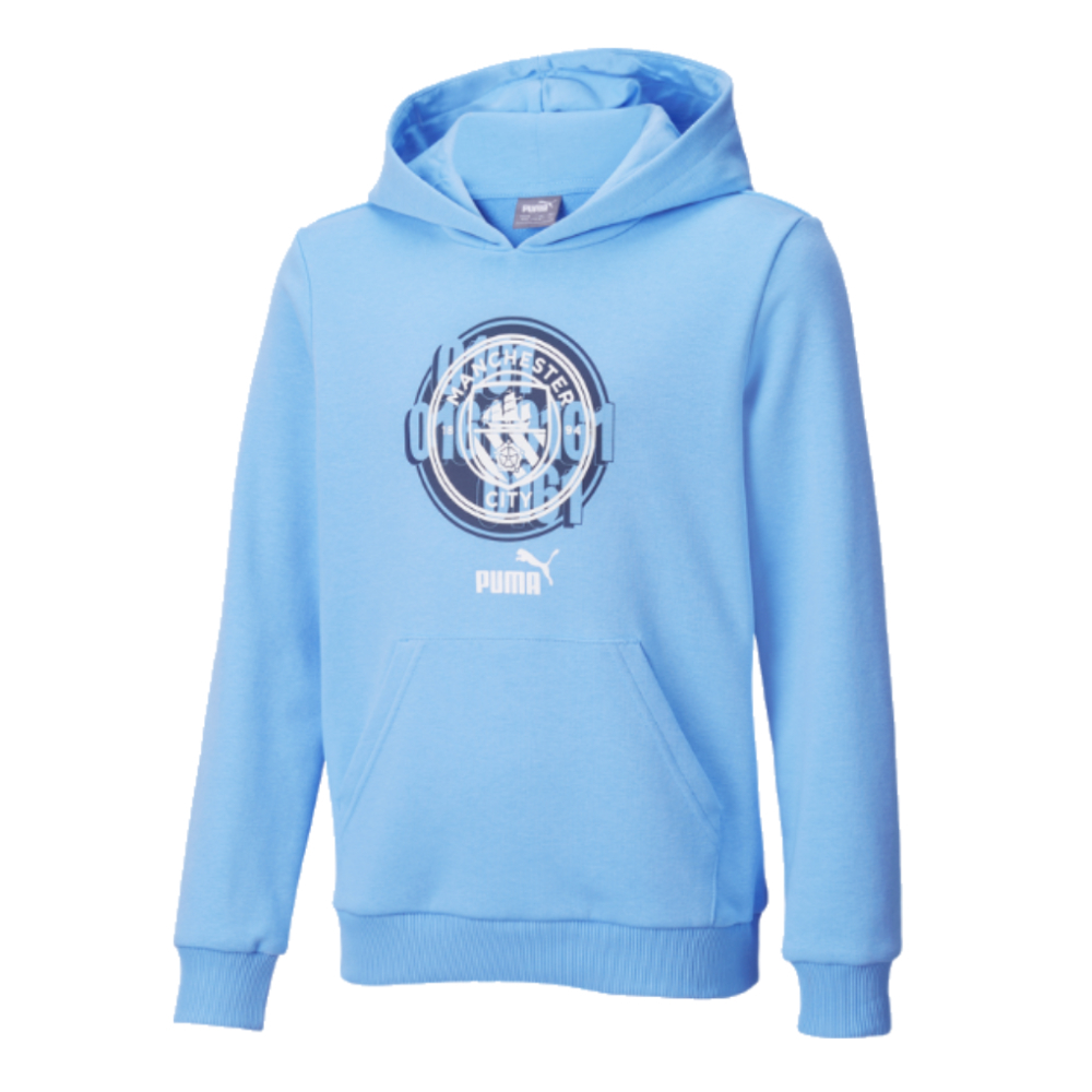 2024-2025 Man City ftblCulture Hoody (Light Blue) - Kids