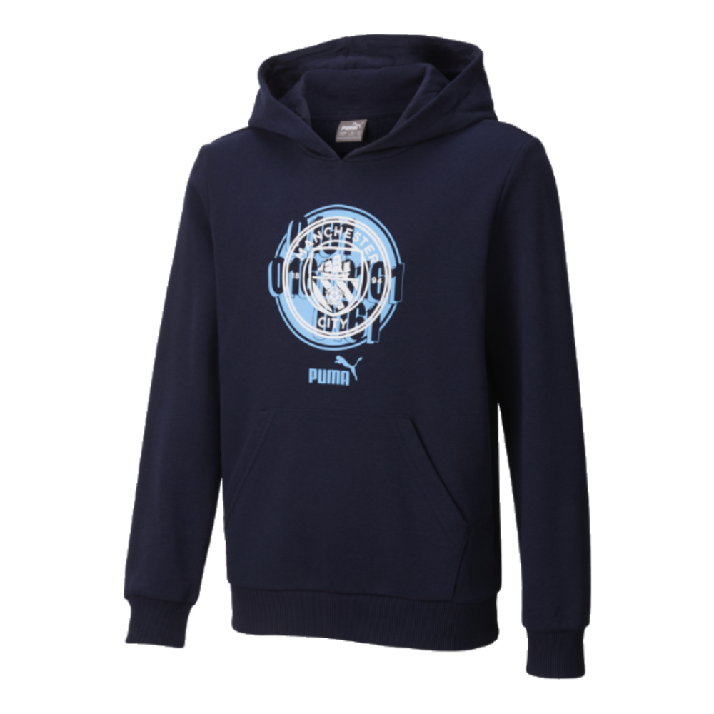 2024-2025 Man City ftblCulture Hoody (Navy) - Kids