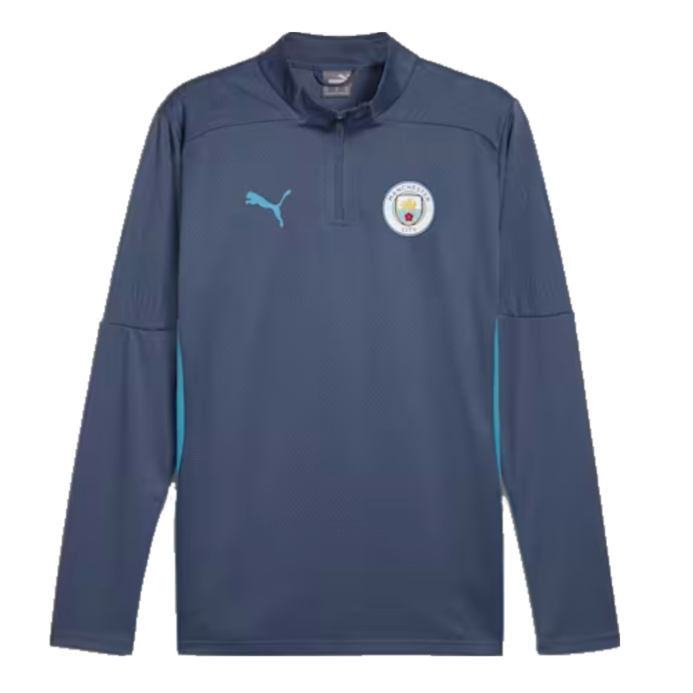 2024-2025 Man City Training 1/4 Zip Top (Inky Blue)