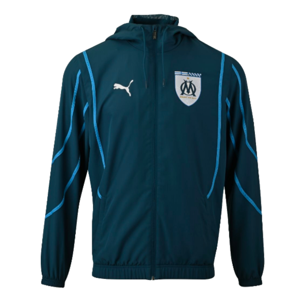 2024-2025 Marseille Prematch Woven Jacket (Blue)