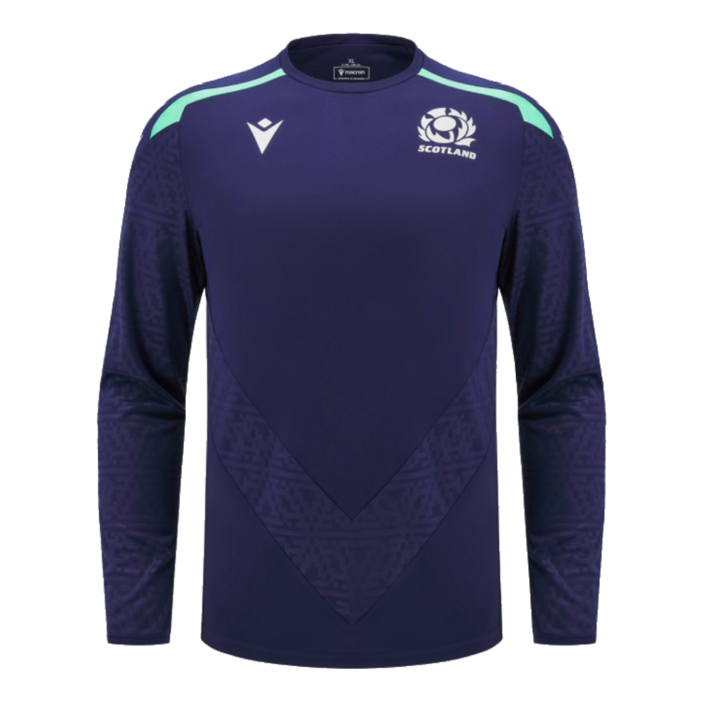 2024-2025 Scotland Rugby LS Training Poly Shirt (Navy)