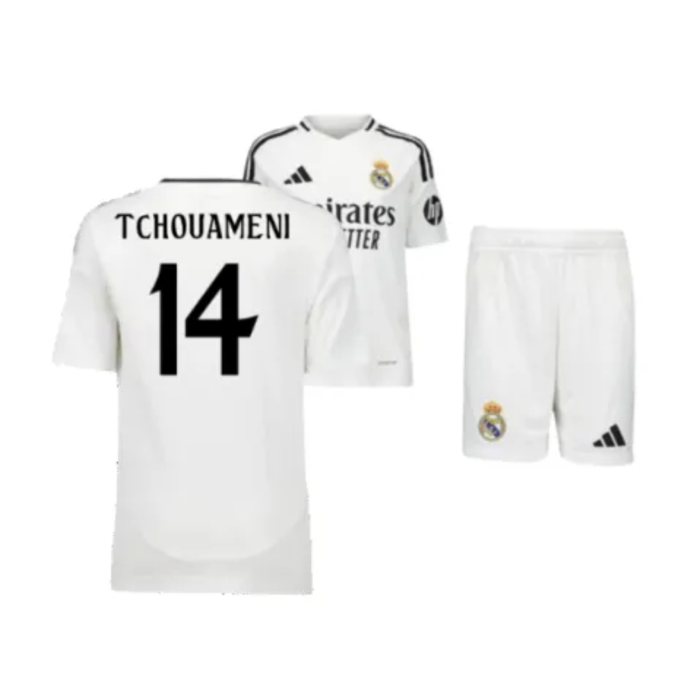 2024-2025 Real Madrid Home Youth Kit (Tchouameni 14)