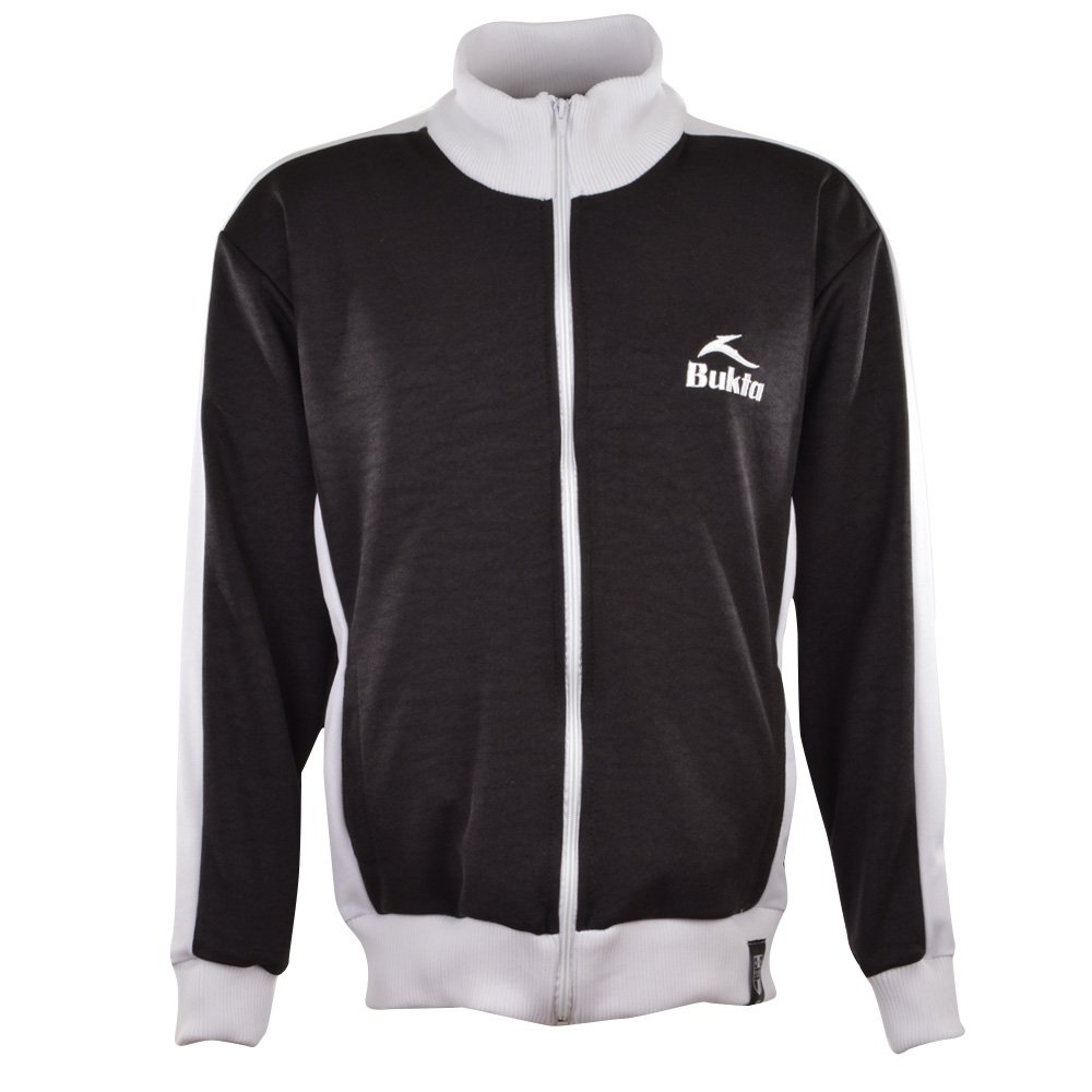 BUKTA Track Top Black with White Panels/Cuffs