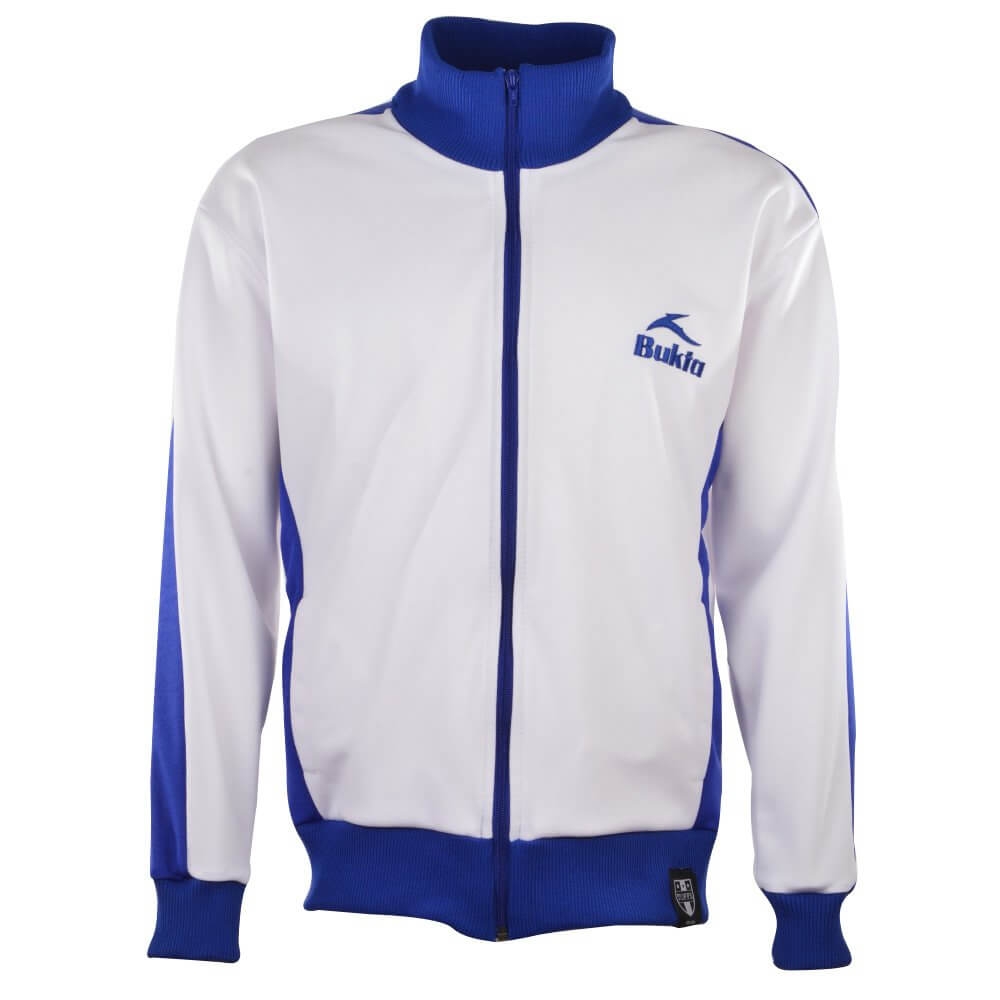 BUKTA Track Top White with Royal Panels/Cuffs/W'Band