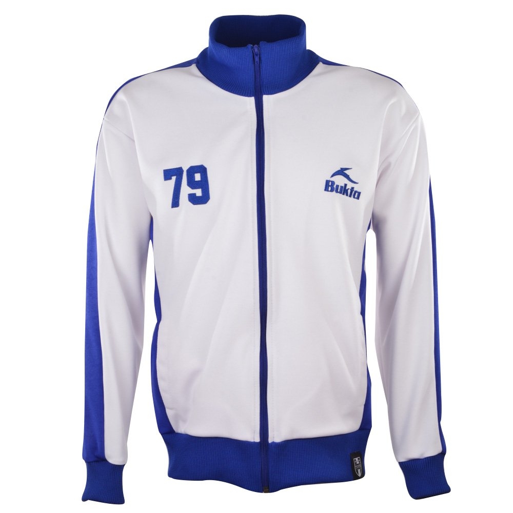 BUKTA Heritage Track Top White with Royal Panels/Cuffs/W'Ba
