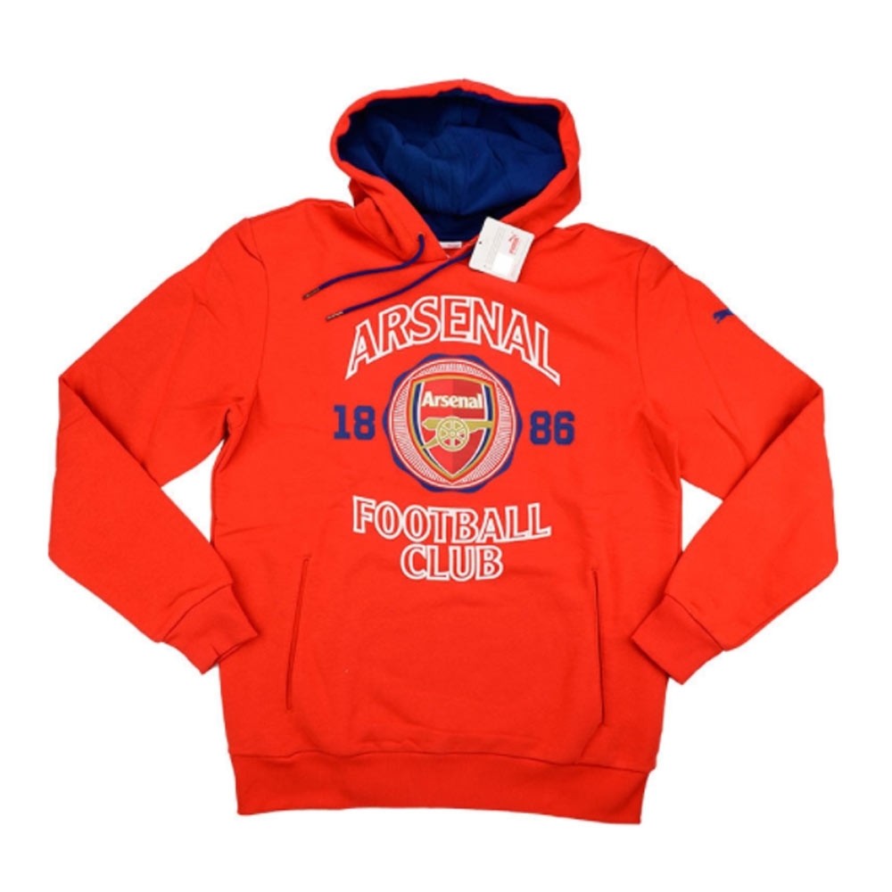 2014-15 Arsenal Puma Fan Hooded Sweat Top (Red)