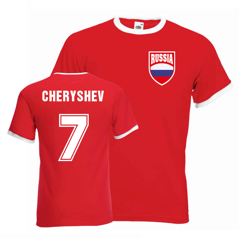 Denis Cheryshev Russia Ringer Tee (red)