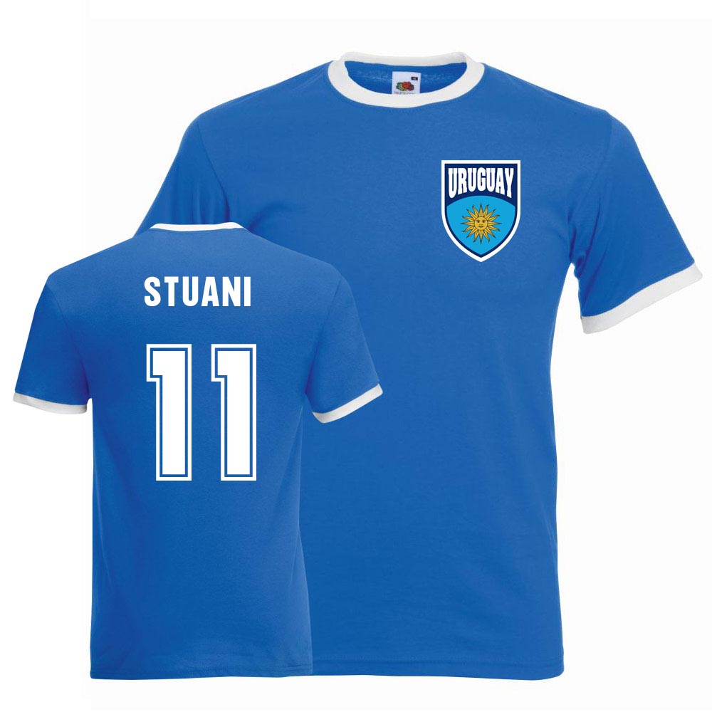 Cristhian Stuani Uruguay Ringer Tee (blue)