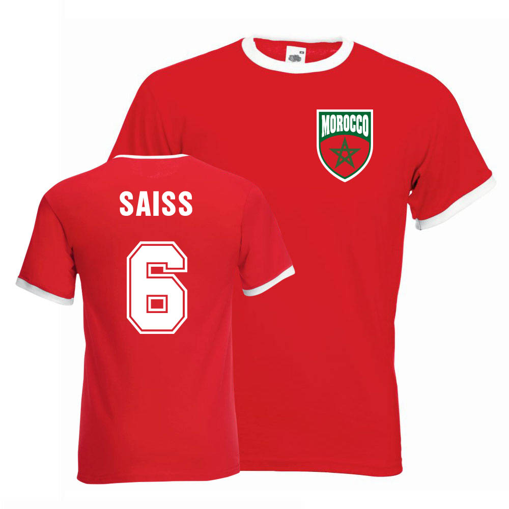 Romain Saiss Morocco Ringer Tee (red)