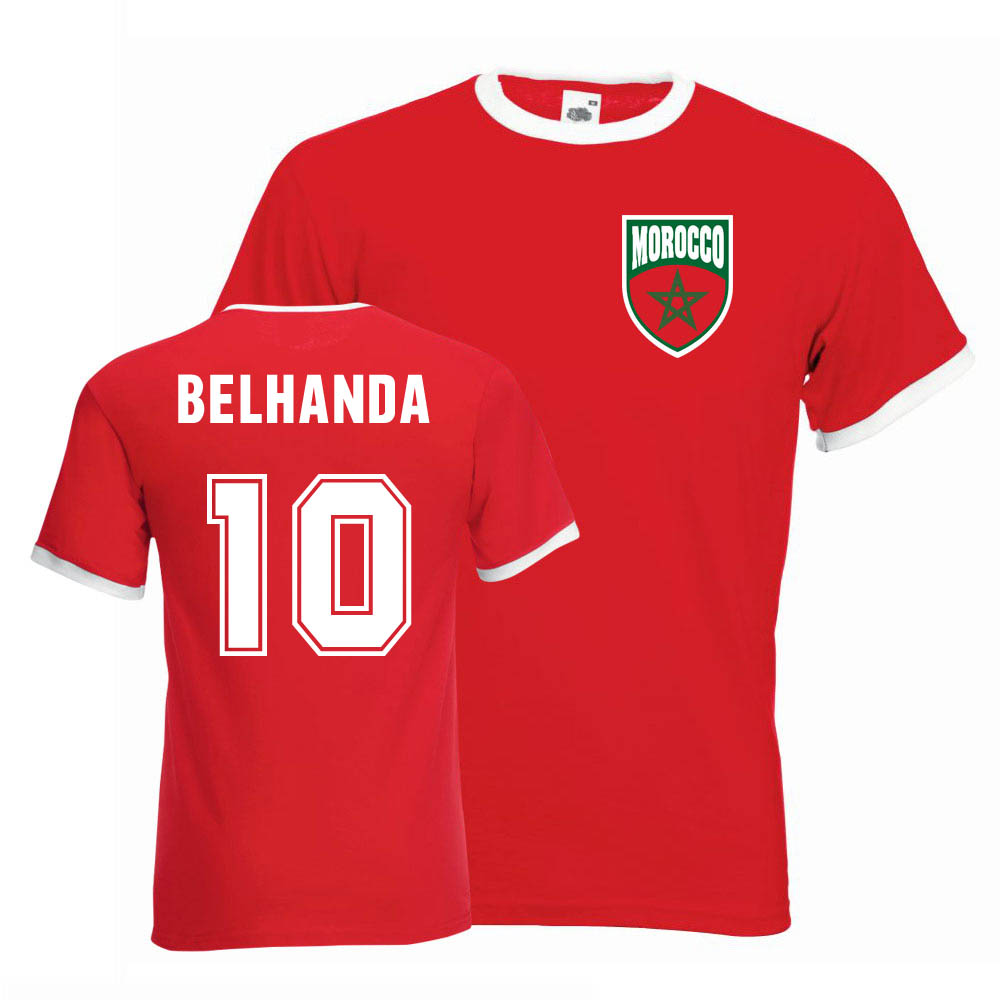 Younes Belhanda Morocco Ringer Tee (red)