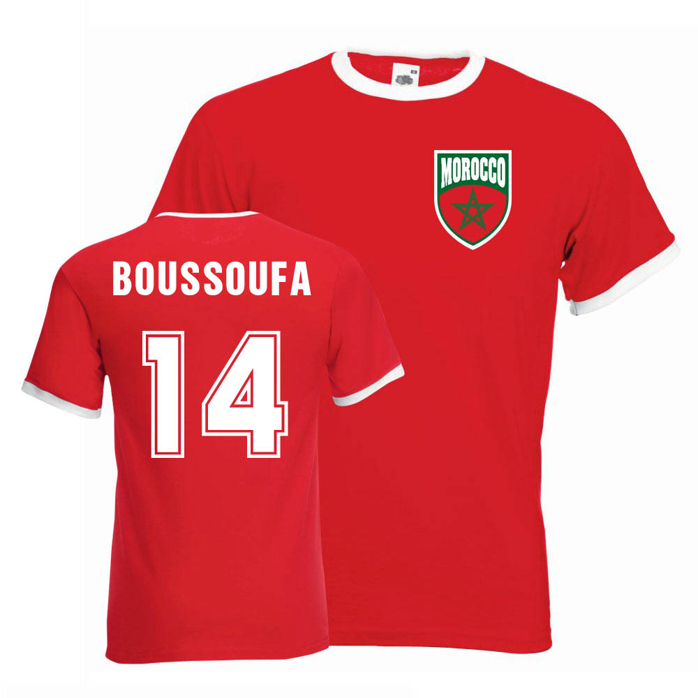 Mbark Boussoufa Morocco Ringer Tee (red)