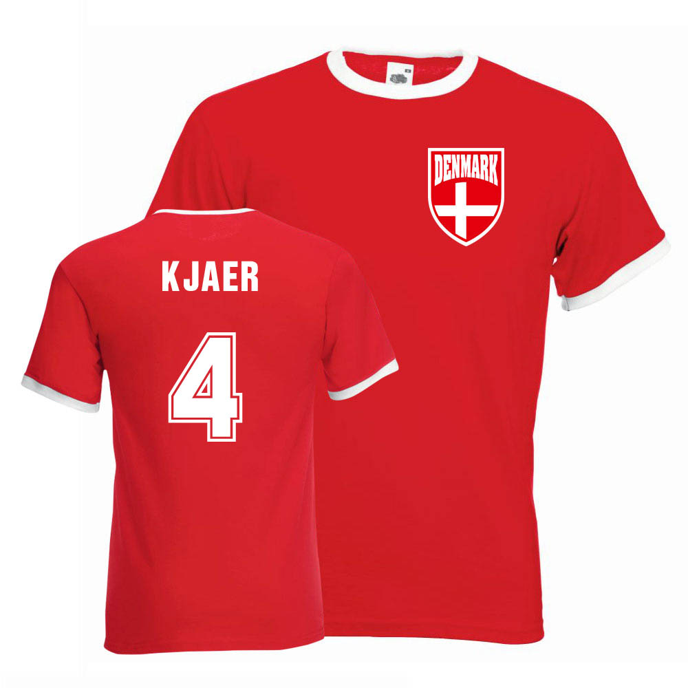 Simon Kjaer Denmark Ringer Tee (red)