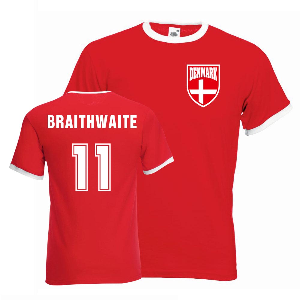 Martin Braithwaite Denmark Ringer Tee (red)