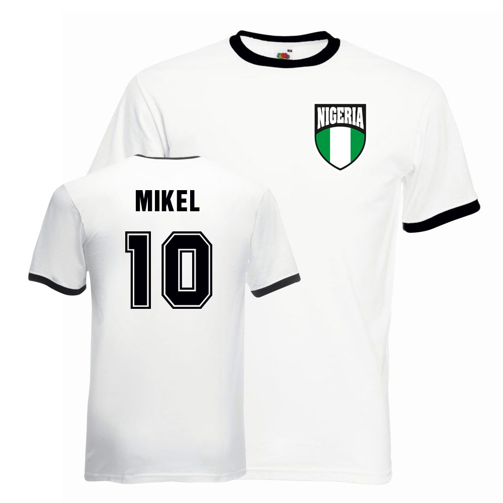 John Obi Mikel Nigeria Ringer Tee (white-black)