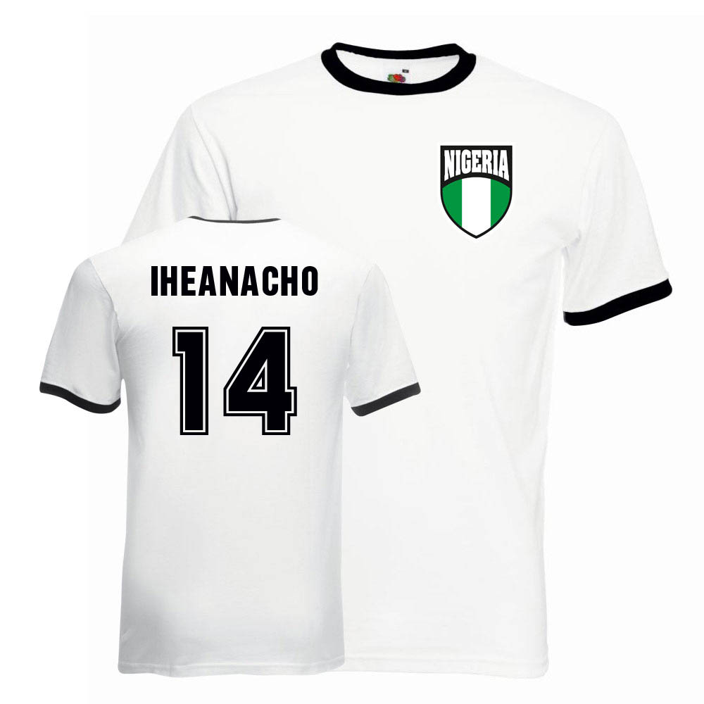 Kelechi Iheanacho Nigeria Ringer Tee (white-black)