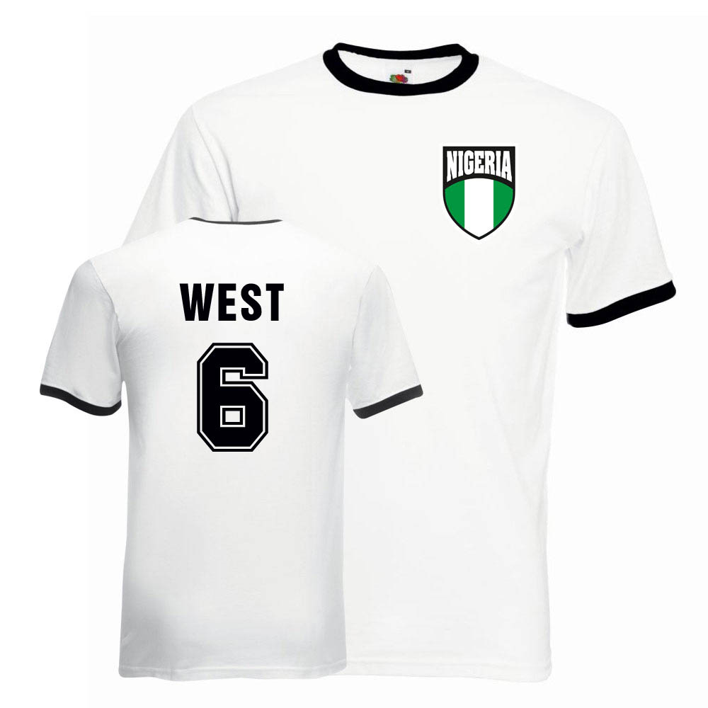 Taribo West Nigeria Ringer Tee (white-black)