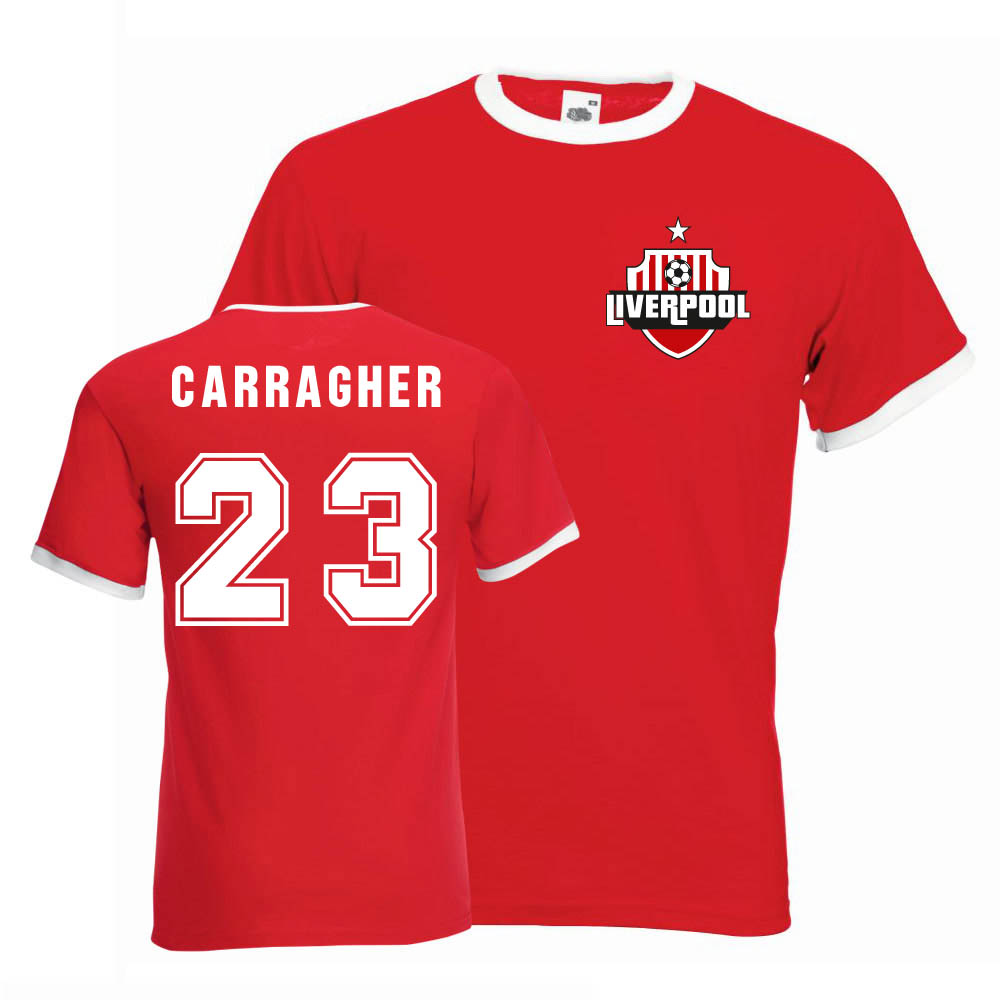 Jamie Carragher Liverpool Ringer Tee (red)