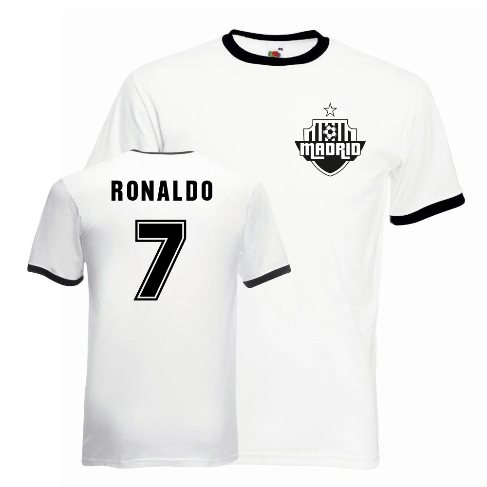 Cristiano Ronaldo Real Madrid Ringer Tee (white-black)