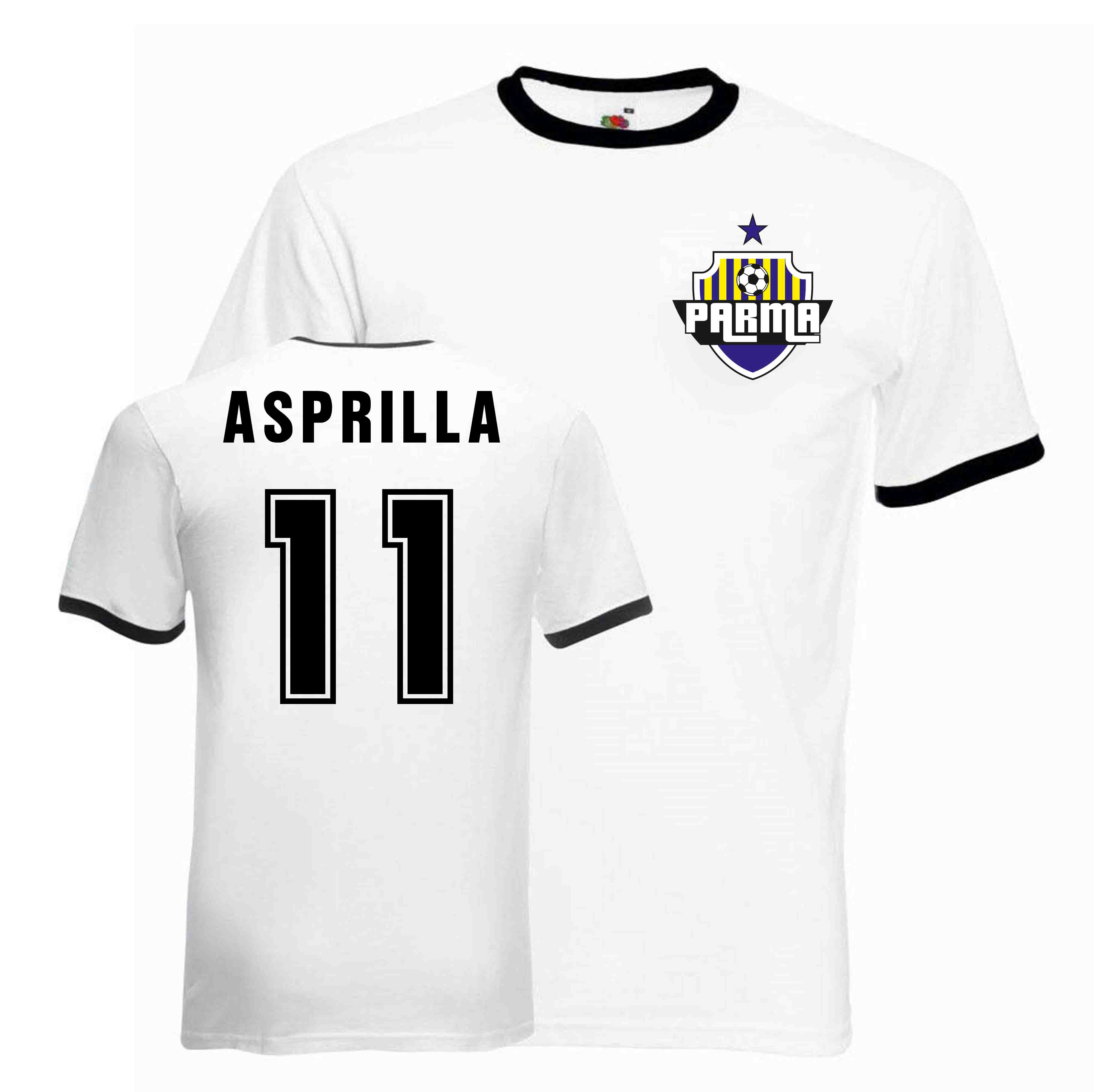 Faustino Asprilla Parma Ringer Tee (white-black)