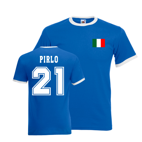 Andrea Pirlo Italy Ringer Tee (blue)