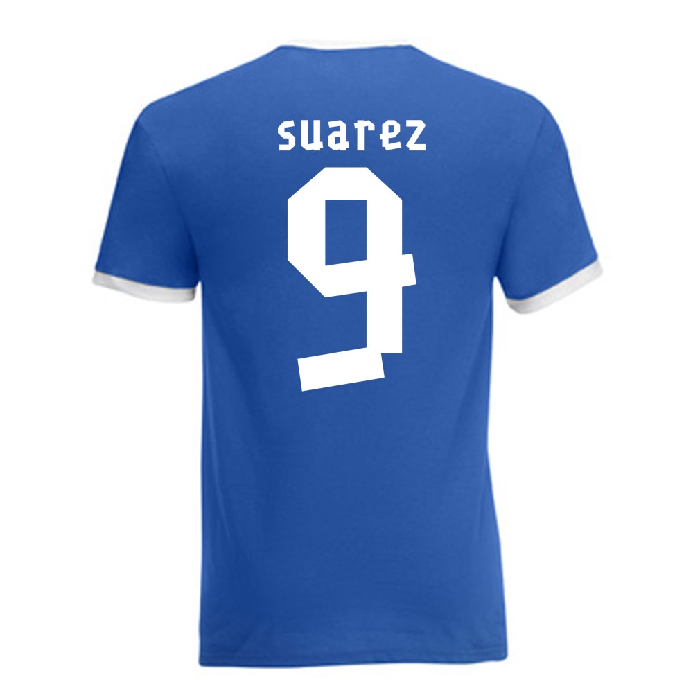 Luis Suarez Uruguay Ringer Tee (blue)