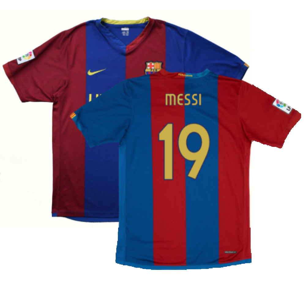 Barcelona 2006-07 Home Shirt (M) (Very Good) (Messi 19)