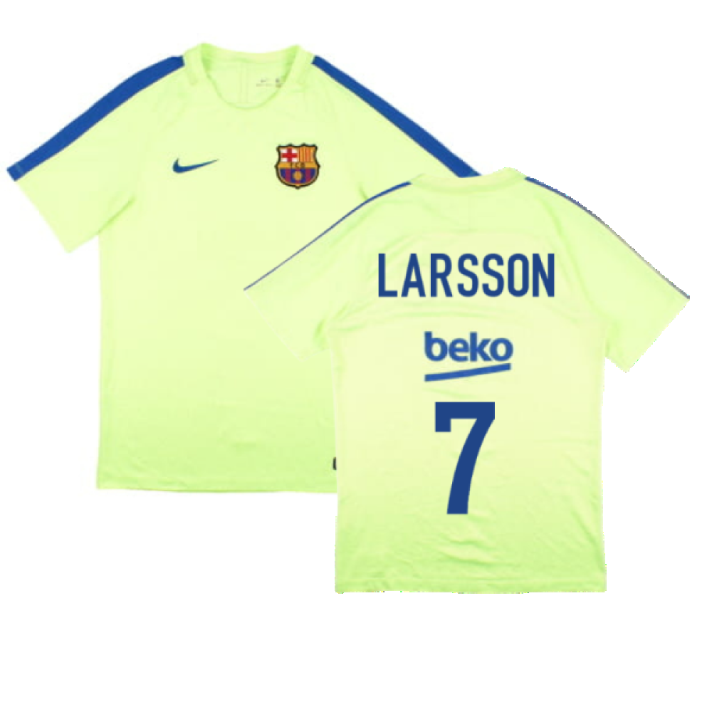 Barcelona 2016-17 Nike Training Shirt (S) (Larsson 7) (Good)